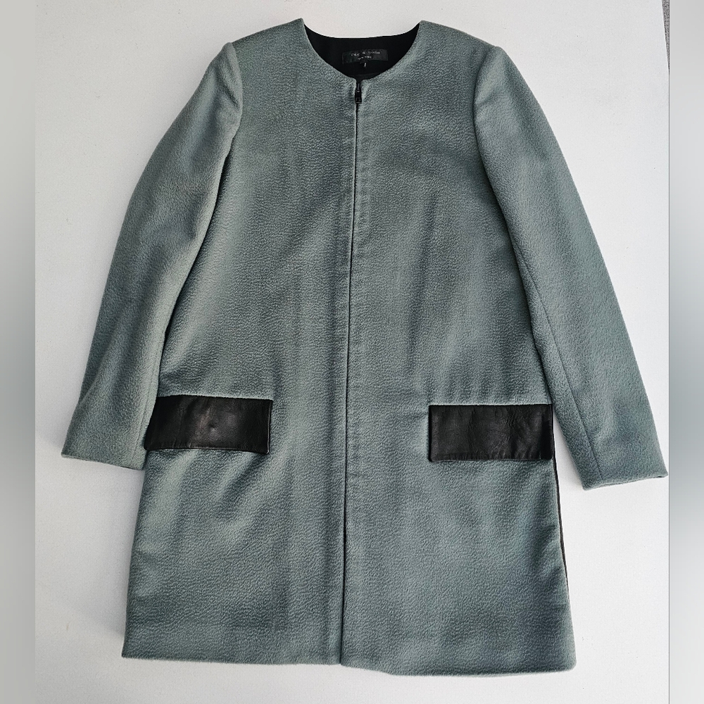 Rag & Bone Cashmere Wool Blend Leather Women's Coat